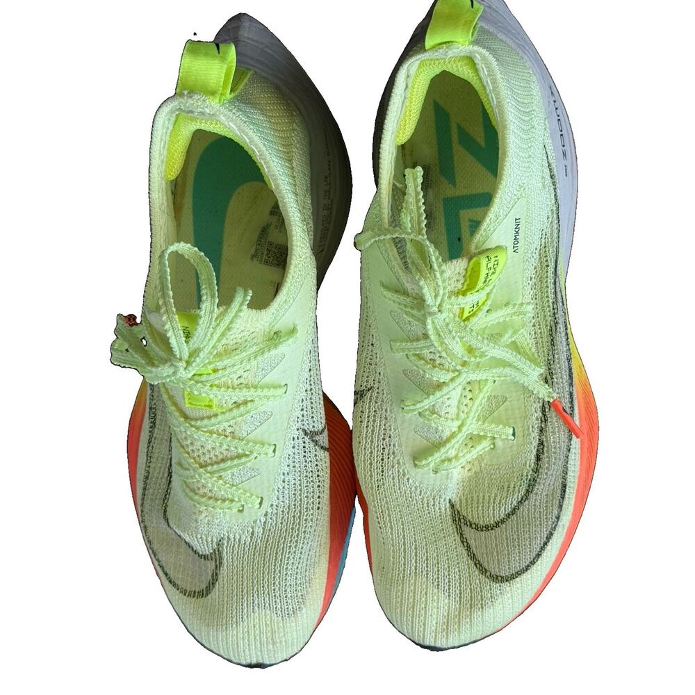 Nike Air Zoom Alphafly NEXT% Womens 7 Barely Volt Running Shoes CZ1514-700 FLAW*